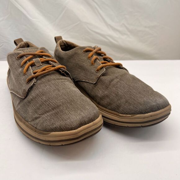 Skechers Classic Fit Air-Cooled Memory Foam Men's 13 Gray Canvas Loafer Shoes - Picture 3 of 8